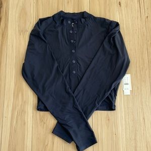 J.Crew Cropped Button Rash Guard